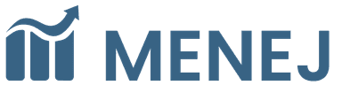 blue menej logo with text