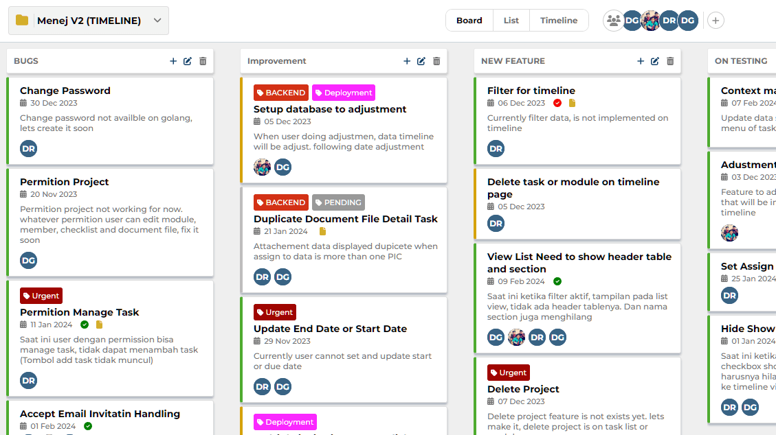 List mode task